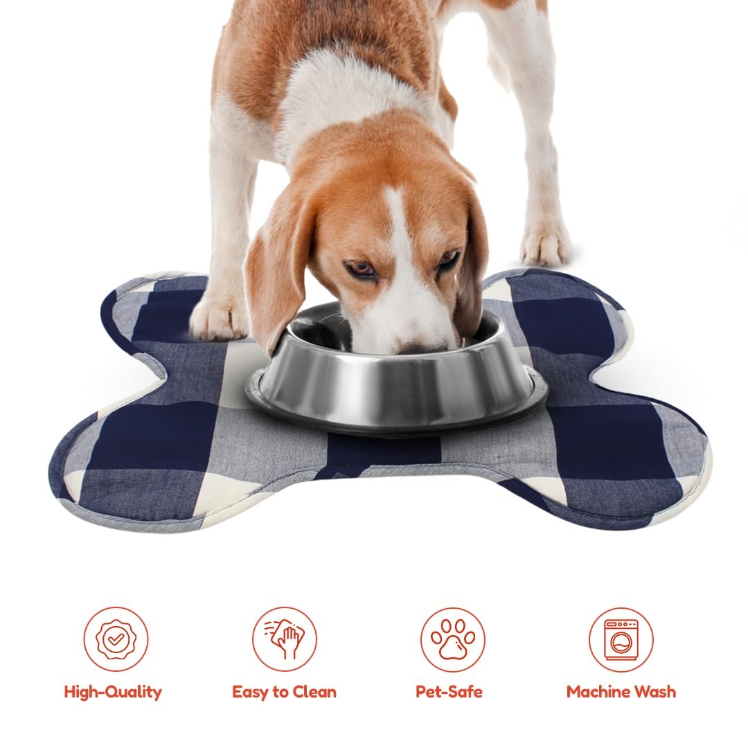 Blue Checkered Washable Feeding Mat - Image 3